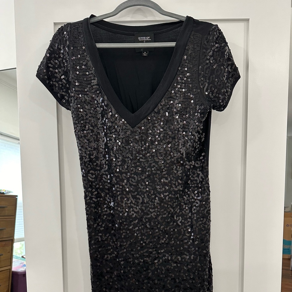 Black sequined short dress - size M, great for parties